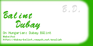 balint dubay business card